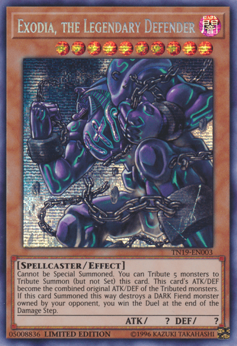 Exodia, the Legendary Defender [TN19-EN003] Prismatic Secret Rare - Josh's Cards