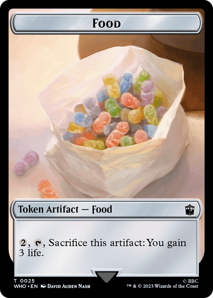 Warrior // Food (0025) Double-Sided Token [Doctor Who Tokens] Foil