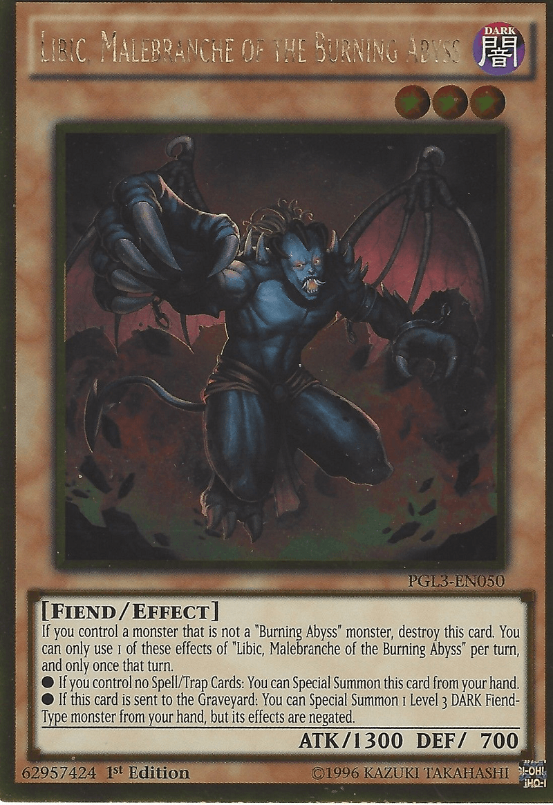 Libic, Malebranche of the Burning Abyss [PGL3-EN050] Gold Rare - Josh's Cards