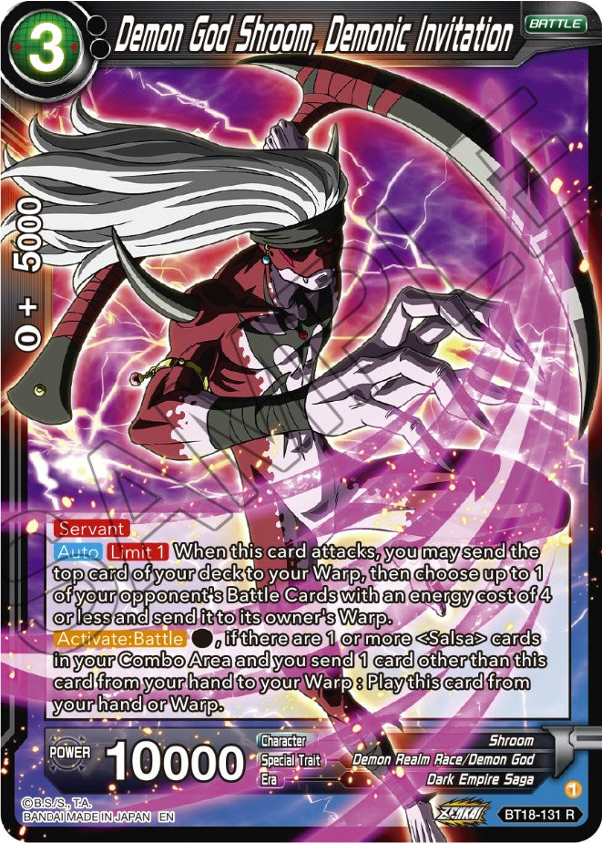 Demon God Shroom, Demonic Invitation (BT18-131) [Dawn of the Z-Legends] Parallel Foil