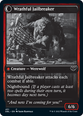 Weary Prisoner // Wrathful Jailbreaker (DBL-451) - Innistrad: Double Feature: (Double Faced Transform) Foil