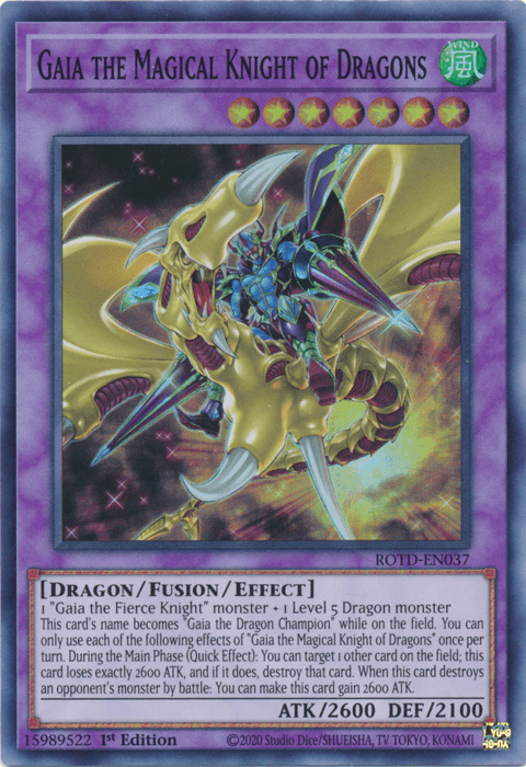 Gaia the Magical Knight of Dragons [ROTD-EN037] Super Rare - Josh's Cards