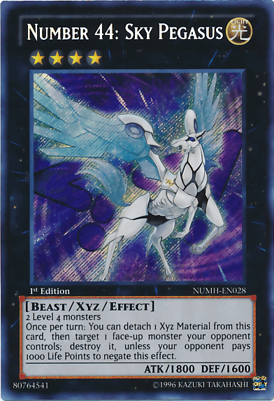 Number 44: Sky Pegasus [NUMH-EN028] Secret Rare - Josh's Cards