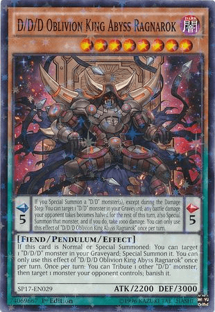 D/D/D Oblivion King Abyss Ragnarok [SP17-EN029] Starfoil Rare - Josh's Cards