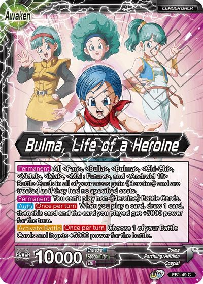 Bulma // Bulma, Life of a Heroine (EB1-49) [Battle Evolution Booster] Parallel Foil