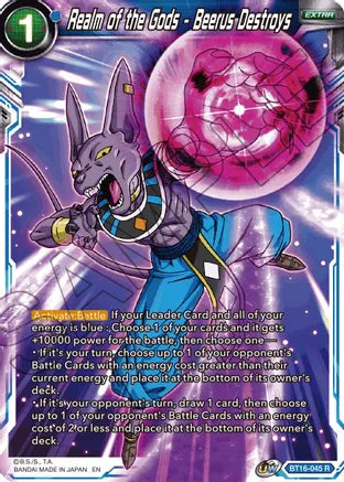 Realm of the Gods - Beerus Destroys (BT16-045) [Realm of the Gods] Parallel Foil