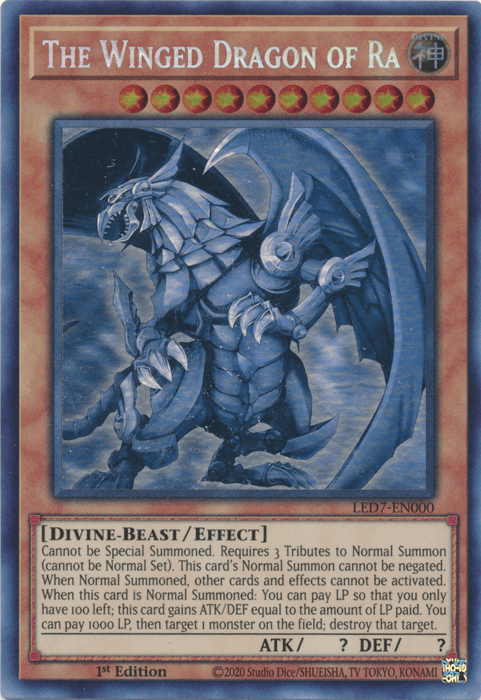 The Winged Dragon of Ra (Ghost Rare) [LED7-EN000] Ghost Rare - Josh's Cards