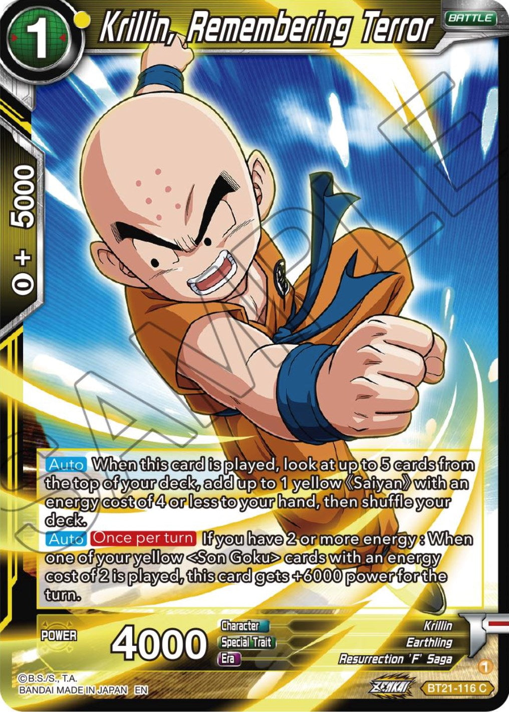 Krillin, Remembering Terror (BT21-116) [Wild Resurgence] Parallel Foil