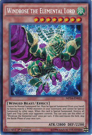 Windrose the Elemental Lord [MP14-EN022] Secret Rare - Josh's Cards