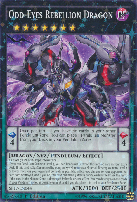 Odd-Eyes Rebellion Dragon [SP17-EN044] Starfoil Rare - Josh's Cards
