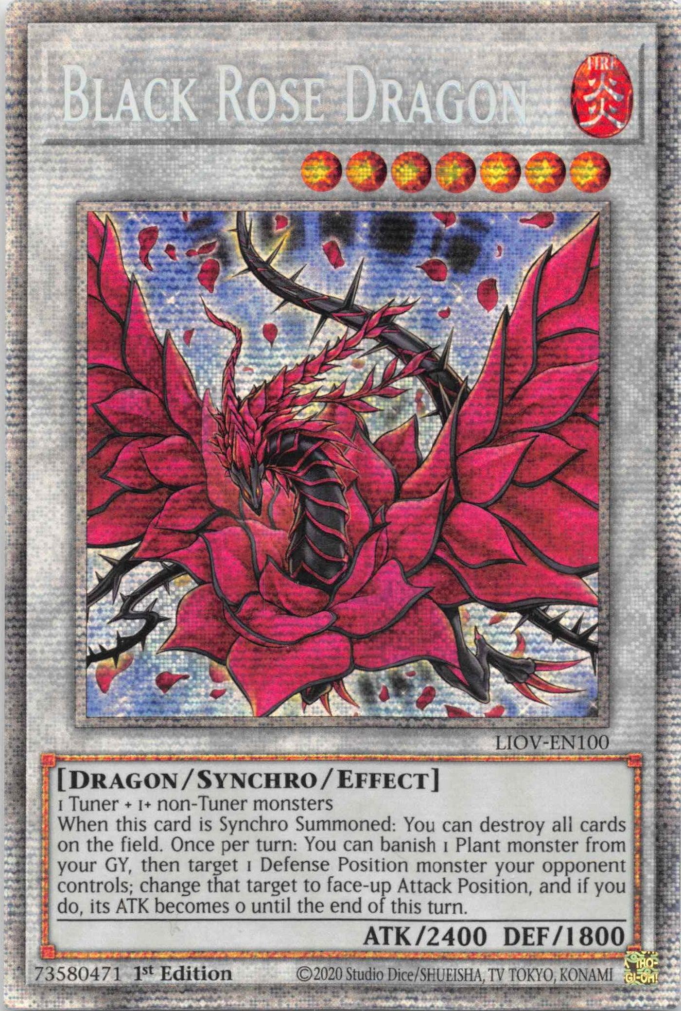 Black Rose Dragon [LIOV-EN100] Starlight Rare - Josh's Cards