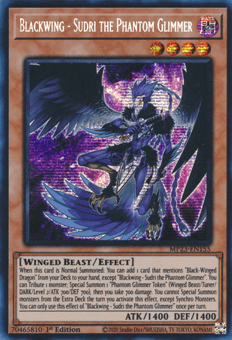 Blackwing - Sudri the Phantom Glimmer [MP23-EN155] Prismatic Secret Rare - Josh's Cards