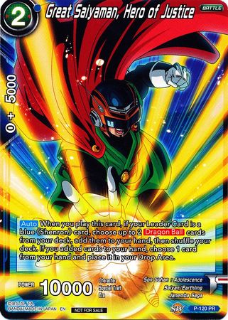 Great Saiyaman, Hero of Justice (Power Booster) (P-120) [Promotion Cards] Parallel Foil