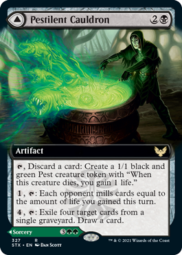Pestilent Cauldron // Restorative Burst (STX-327) - Strixhaven: School of Mages: (Extended Art) Foil