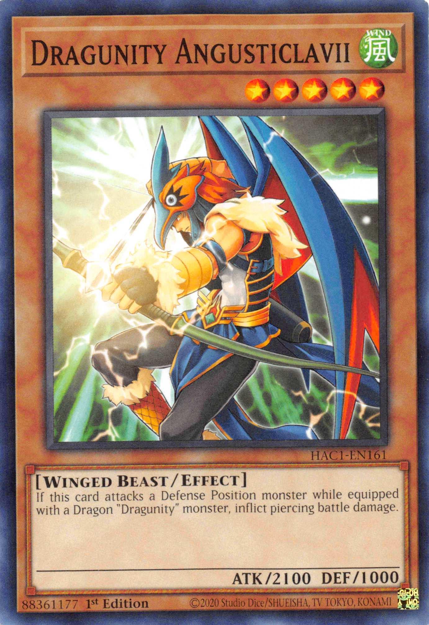 Dragunity Angusticlavii [HAC1-EN161] Common - Josh's Cards