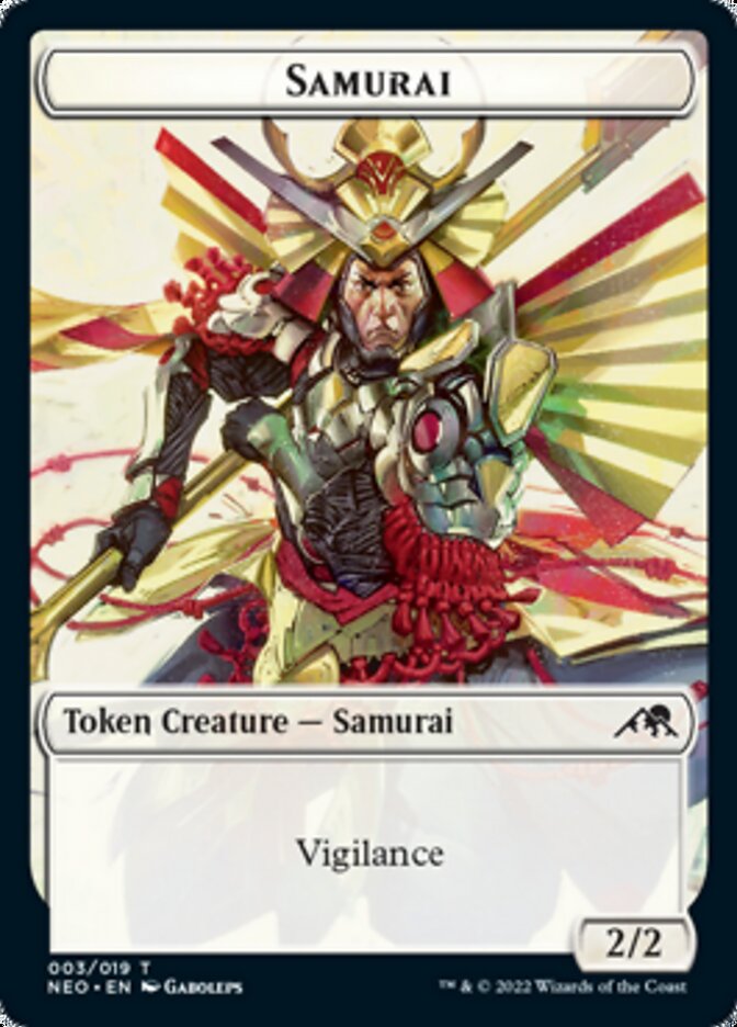 Samurai // Construct (006) Double-Sided Token [Kamigawa: Neon Dynasty Tokens] Foil