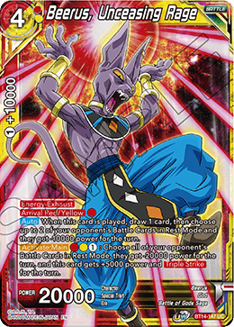 Beerus, Unceasing Rage (BT14-147) [Cross Spirits] Parallel Foil