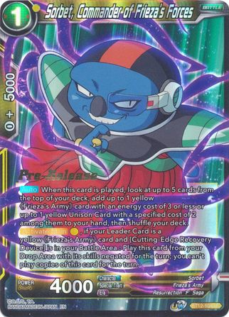 Sorbet, Commander of Frieza's Forces (BT12-104) [Vicious Rejuvenation Prerelease Promos] Parallel Foil