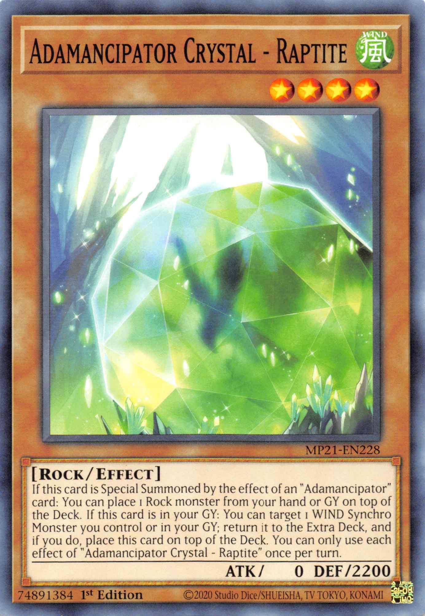 Adamancipator Crystal - Raptite [MP21-EN228] Common - Josh's Cards