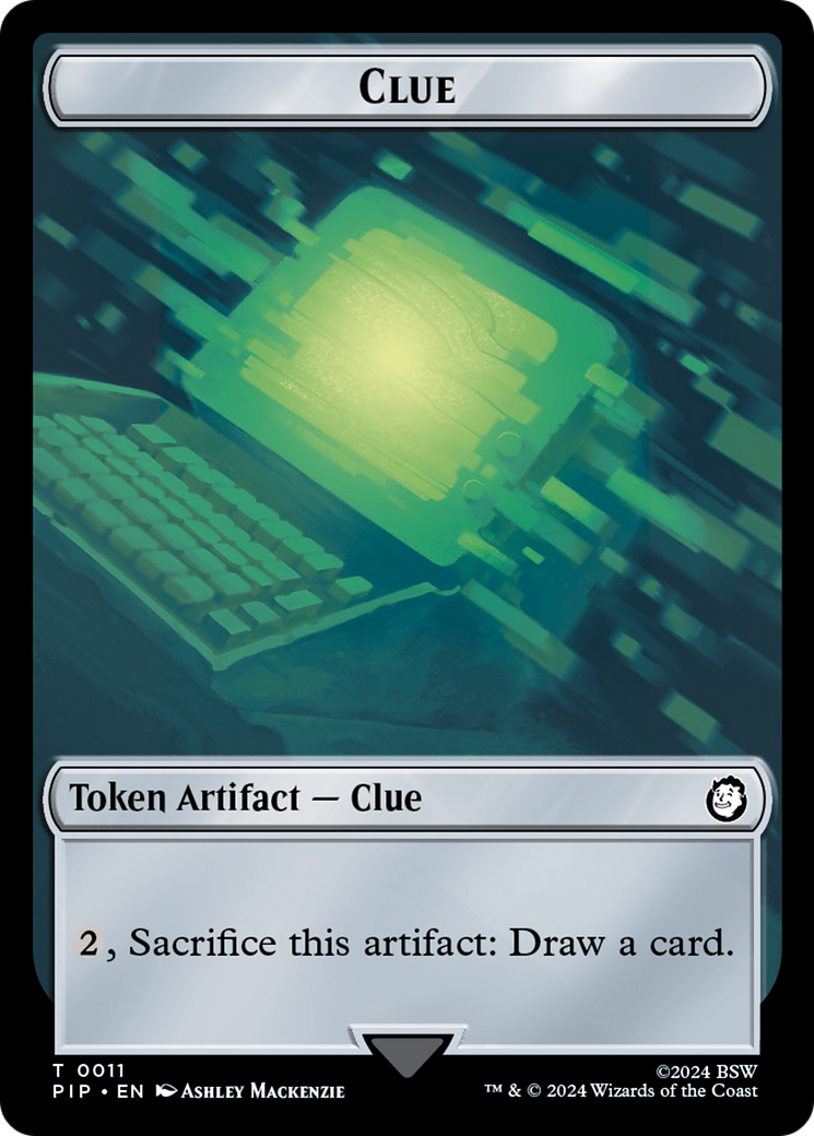 Treasure (0018) // Clue Double-Sided Token [Fallout Tokens] Foil