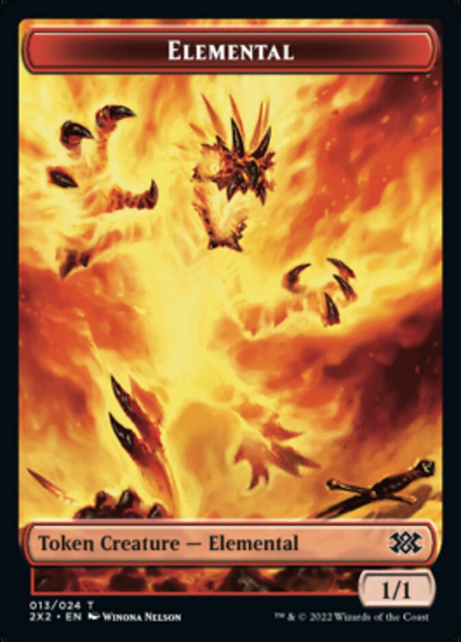 Elemental // Phyrexian Golem Double-Sided Token [Double Masters 2022 Tokens] Foil