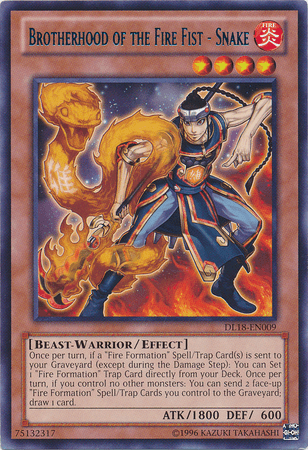 Brotherhood of the Fire Fist - Snake (Blue) [DL18-EN009] Rare - Josh's Cards