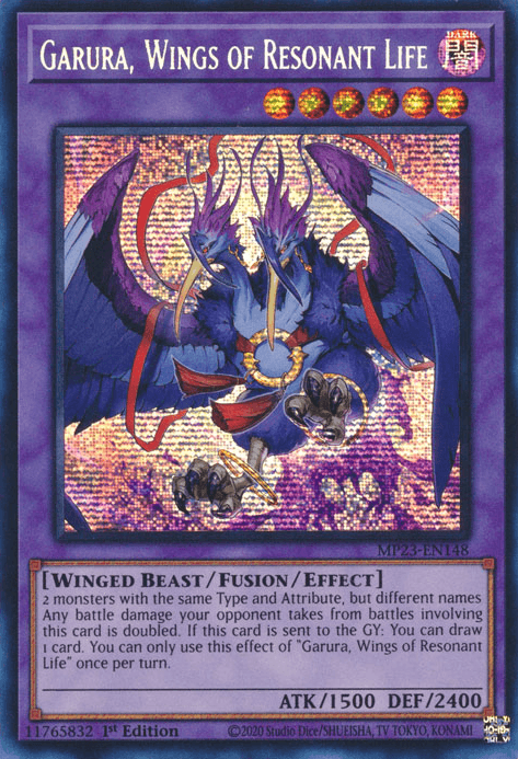 Garura, Wings of Resonant Life [MP23-EN148] Prismatic Secret Rare - Josh's Cards