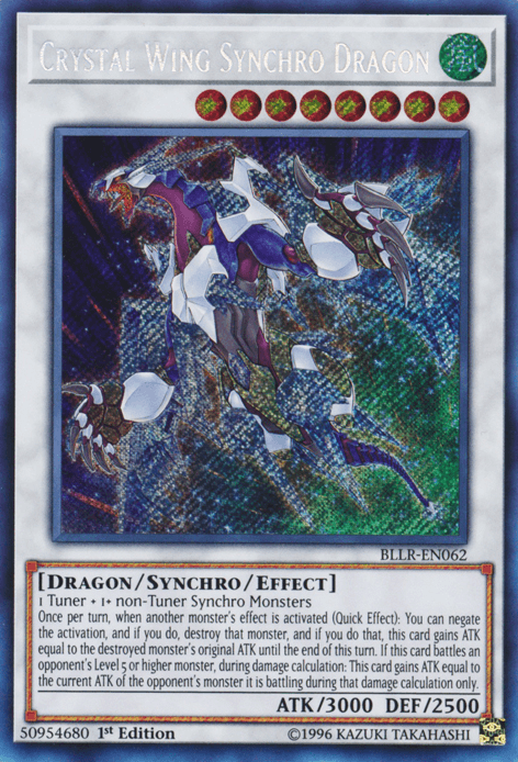 Crystal Wing Synchro Dragon [BLLR-EN062] Secret Rare - Josh's Cards