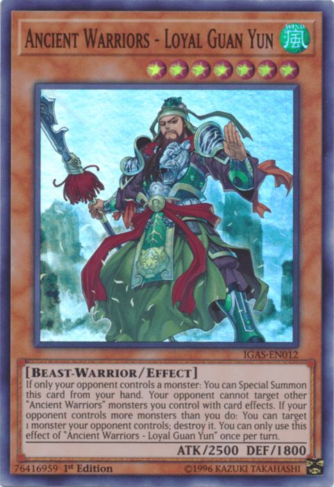 Ancient Warriors - Loyal Guan Yun [IGAS-EN012] Super Rare - Josh's Cards