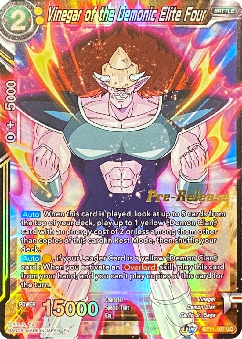 Vinegar of the Demonic Elite Four (BT11-107) [Vermilion Bloodline Prerelease Promos] Parallel Foil