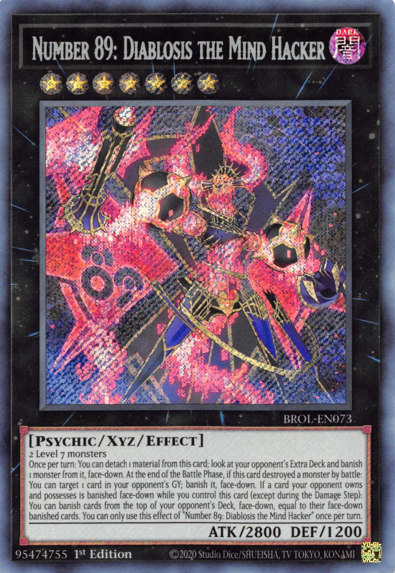 Number 89: Diablosis the Mind Hacker [BROL-EN073] Secret Rare - Josh's Cards