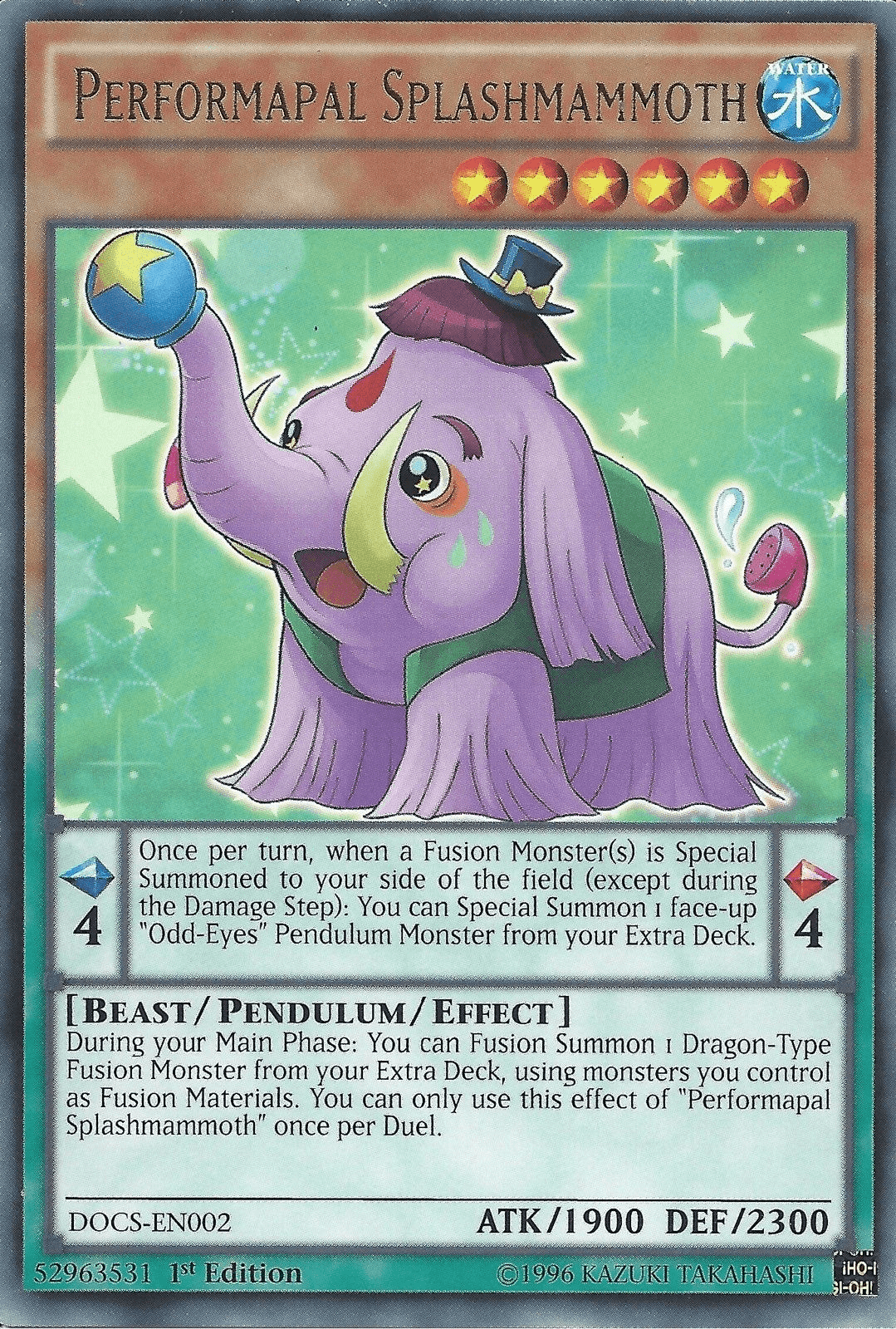 Performapal Splashmammoth [DOCS-EN002] Rare - Josh's Cards