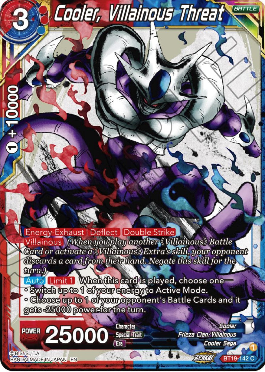 Cooler, Villainous Threat (BT19-142) [Fighter's Ambition] Parallel Foil