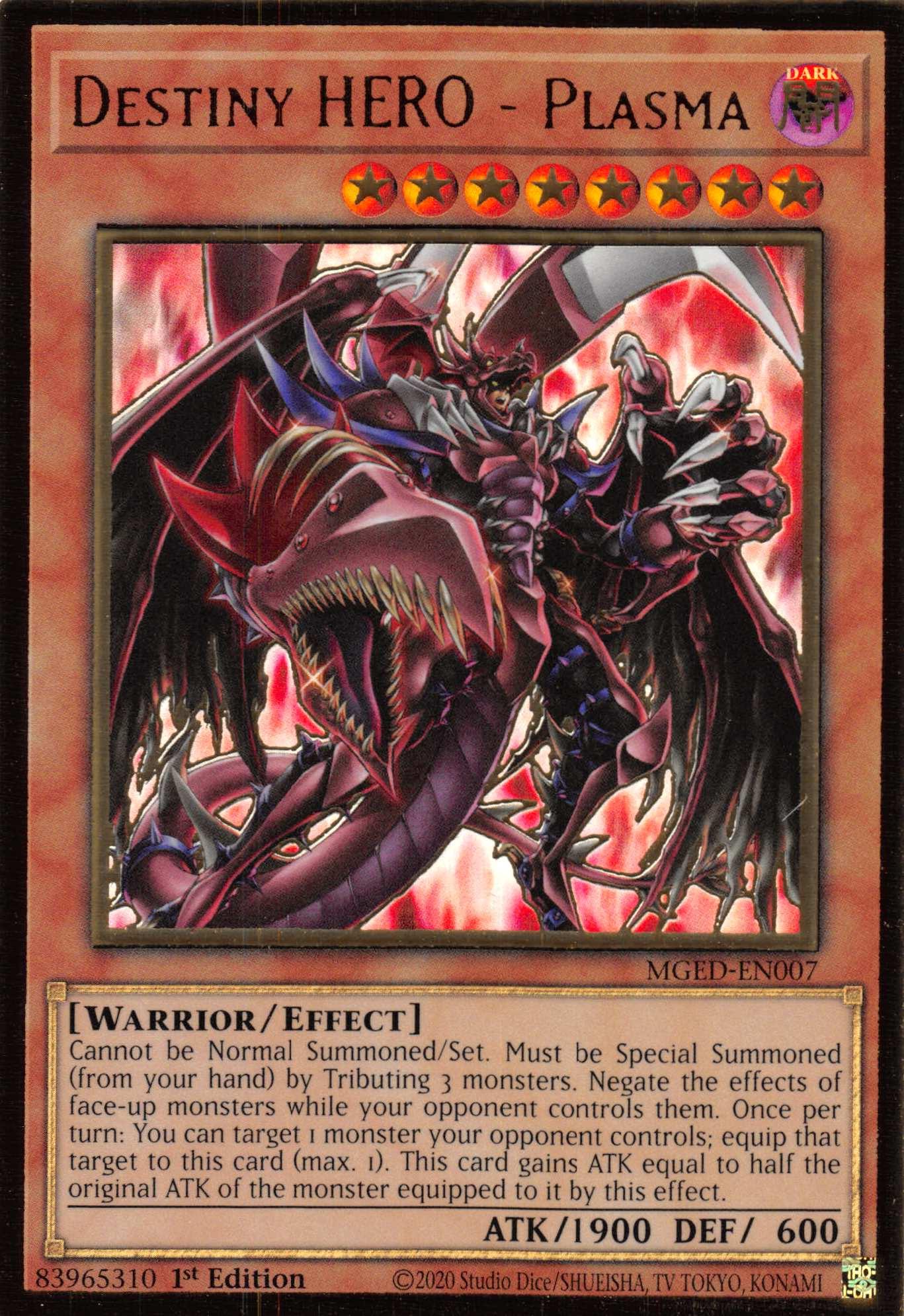 Destiny HERO - Plasma (Alternate Art) [MGED-EN007] Gold Rare - Josh's Cards