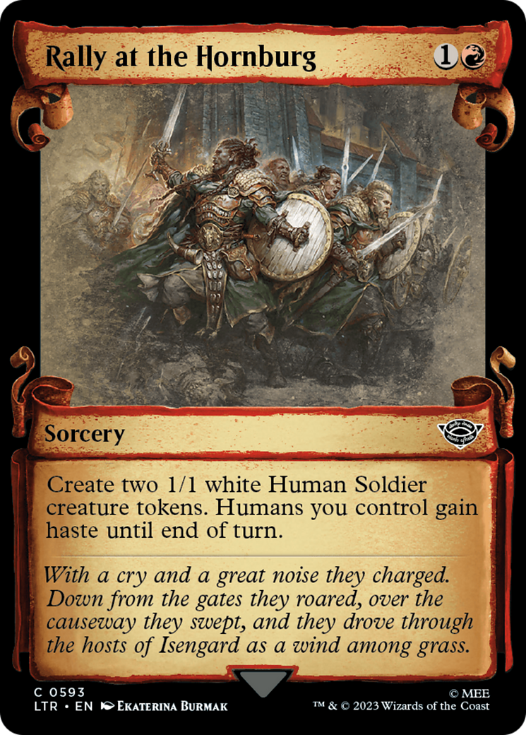Rally at the Hornburg (LTR-593) - The Lord of the Rings: Tales of Middle-earth: (Showcase) Foil