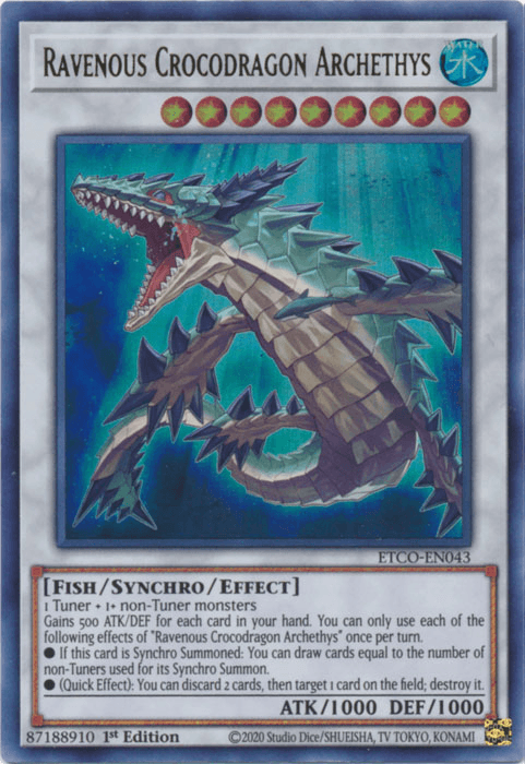 Ravenous Crocodragon Archethys [ETCO-EN043] Ultra Rare - Josh's Cards
