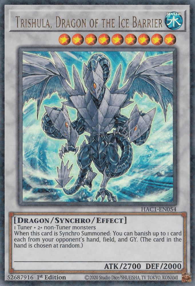 Trishula, Dragon of the Ice Barrier (Duel Terminal) [HAC1-EN054] Parallel Rare - Josh's Cards