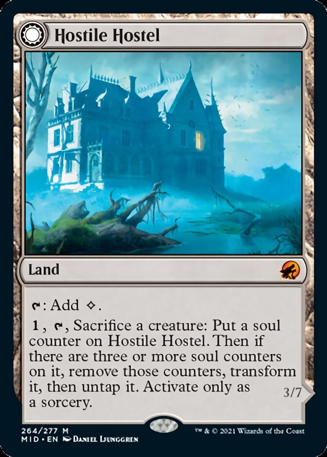 Hostile Hostel // Creeping Inn (MID-264) - Innistrad: Midnight Hunt: (Double Faced Transform) Foil