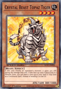 Crystal Beast Topaz Tiger [SGX1-ENF06] Common - Josh's Cards