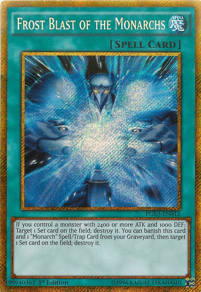 Frost Blast of the Monarchs [PGL3-EN012] Gold Secret Rare - Josh's Cards