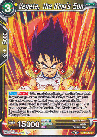 Vegeta, the King's Son (DB1-067) [Dragon Brawl] Parallel Foil