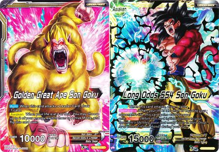 Golden Great Ape Son Goku // Long Odds SS4 Son Goku (Starter Deck - The Crimson Saiyan) (SD5-01) [Colossal Warfare] Parallel Foil