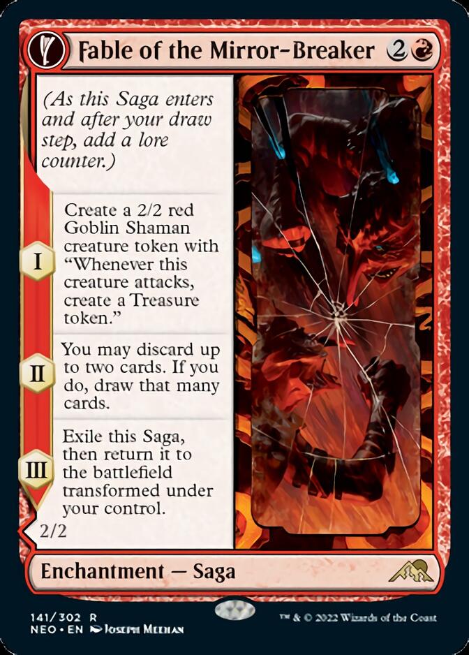Fable of the Mirror-Breaker // Reflection of Kiki-Jiki (NEO-141) - Kamigawa: Neon Dynasty: (fandfc, enchantment) Foil