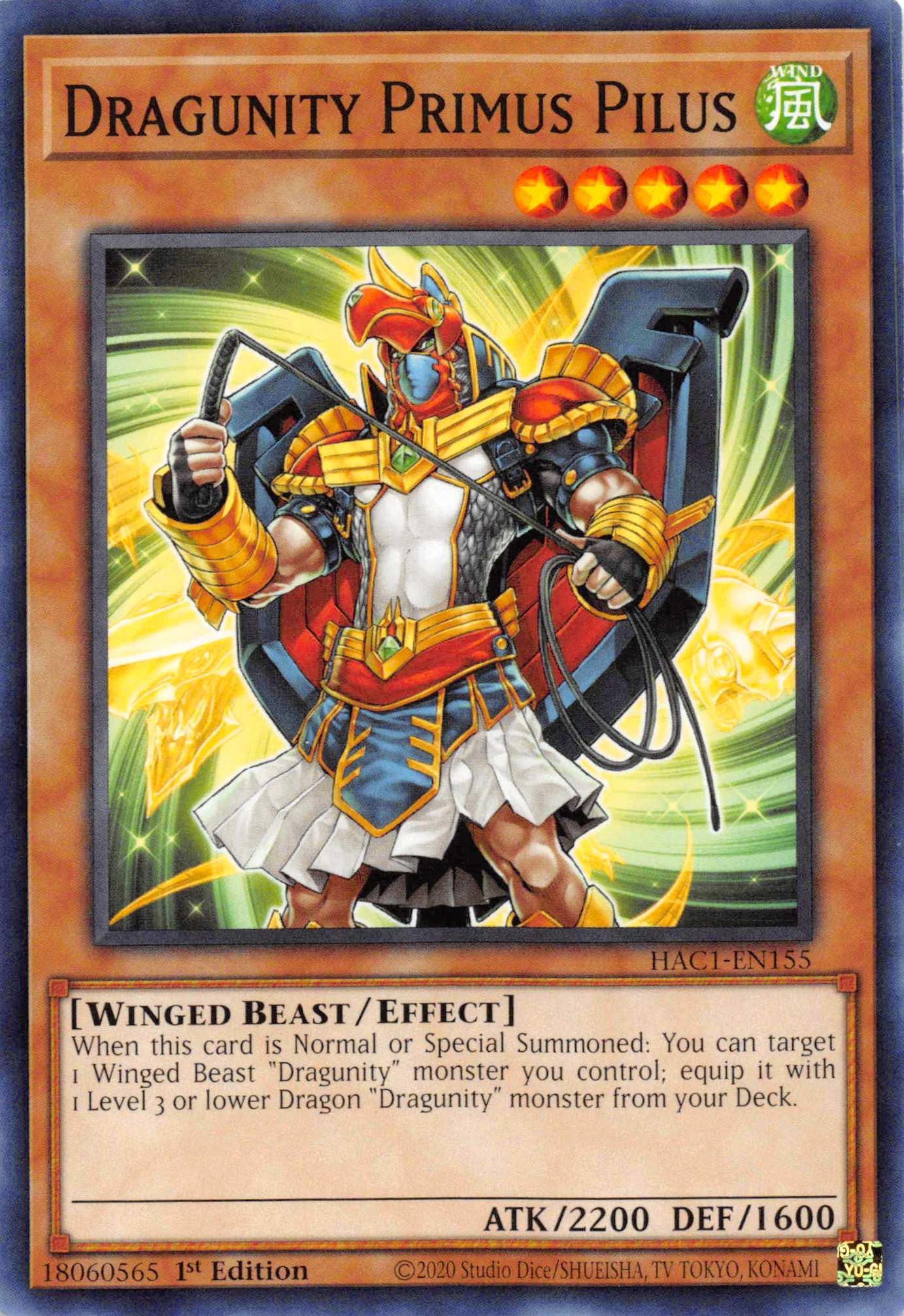Dragunity Primus Pilus [HAC1-EN155] Common - Josh's Cards