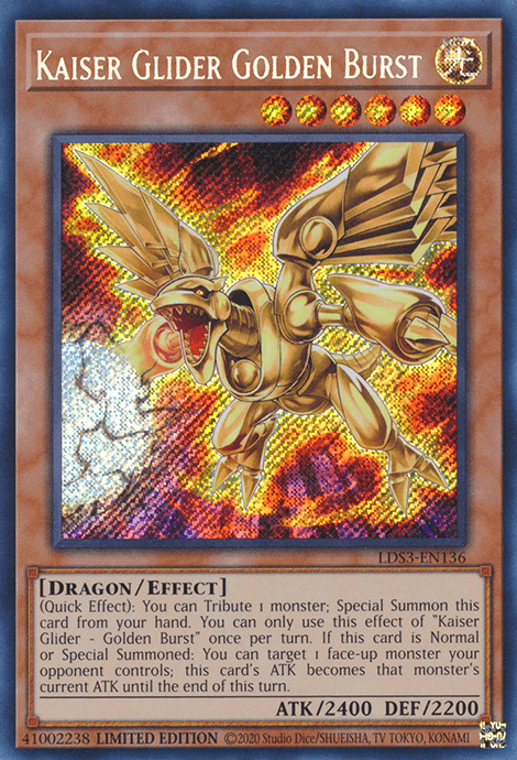 Kaiser Glider Golden Burst [LDS3-EN136] Secret Rare - Josh's Cards