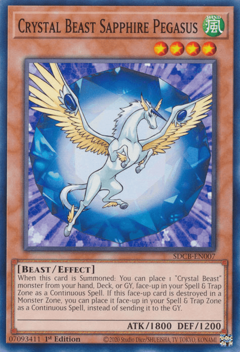 Crystal Beast Sapphire Pegasus [SDCB-EN007] Common - Josh's Cards