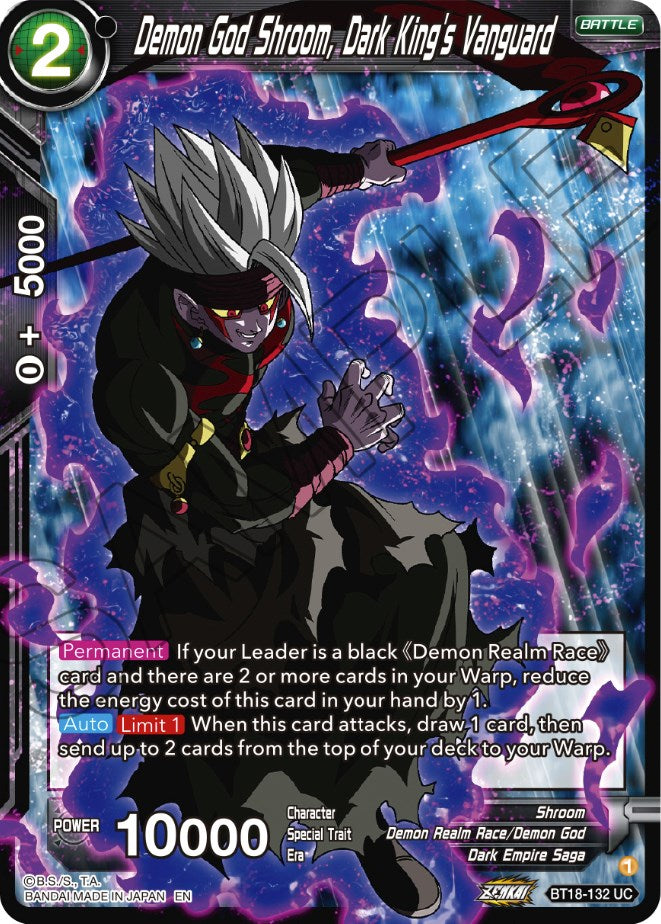 Demon God Shroom, Dark King's Vanguard (BT18-132) [Dawn of the Z-Legends] Parallel Foil