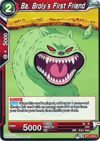 Ba, Broly's First Friend (BT11-019) [Vermilion Bloodline] Parallel Foil