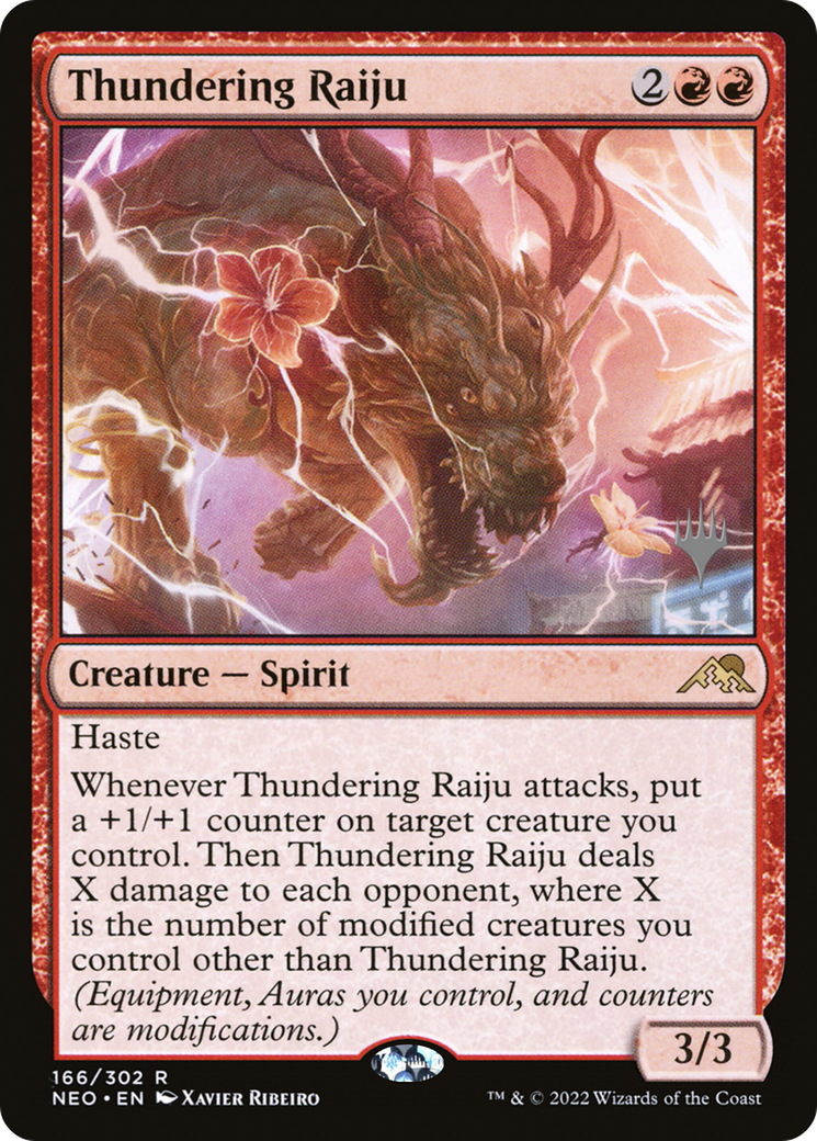 Thundering Raiju (PPNEO-166P) - Kamigawa: Neon Dynasty Promos Foil