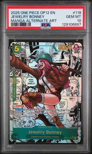 Jewelry Bonney Manga Legacy of the Master OP12-118 PSA 10